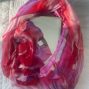 Nordstrom Vibrant Red and Purple Scarf